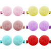 Colorful Fluffy Fur Pom Pom Hair Clips and Barrettes for Toddlers Baby Girls and Women 12 Pieces 2 FallWinter Hair Acces