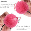 MORGLES 16pcs Pom Pom Hair Ties Fluffy Ponytail Holders for Girls Toddlers 2 inch Multicolour