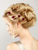 Bencailor 24 Pieces Rose Hair Pins Mini Burgundy Flower Hair Clips Accessories U Shaped Decorative for Bridal Wedding Da