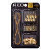 RED by Kiss Dreadlock Jewelry Complete Kit Braid Charms Hair Cuffs Hair Rings Metallic Cord for Women Hair Decorations K
