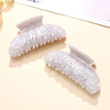HZEYN 2 Pack Rhinestone Mrs Acetate Hair Claw Clips for Thick Hair White Bachelorette Party Favors Bridal Accessories Br