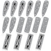 Juexica 16 Pcs Rhinestone Hair Clips Bling Rhinestone Snap Hair Clips Crystal Diamond Pins 3 Inches Silver Large Decorat