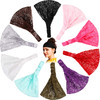 WILLBOND 10 Pieces Lace Elastic Headwrap Lace Elastic Headbands Boho Bandana Bohemian Headband Hair Accessories for Wome