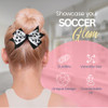 Sportybella Soccer Hair Accessories Set Adorable Black and White Soccer Ball Prints Hair Bows Ponytail Holders Gift for