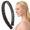 DIGUAN Width 09 inches Synthetic Hair Plaited Headband Braid With Teeth Hair Band Accessories for Women Girl Chocolate
