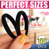 100 Pcs Soft Black Hair Ties Bulk 19 Seamless Cotton Ponytail Holders Small Black Elastic Hair Ties No Damage Breathable