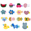 RIMOBUL 15 Pieces Girl Hair Clips Cute Barrettes Crocheted Hair Accessories Flower Fruit Animal Pattern Hair Clip Ice Cr