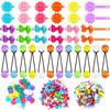 Hoteam 100 Pcs Self Hinge Plastic Hair Clips Hair Barrettes for Girls Bows Clips Flower Barrettes Retro Assorted Hairs A