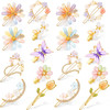 18 Pcs Rhinestone Butterfly Hair Clips Decorative Bobby Pins Crystal Flower Handmade Metal Barrettes for Women Gold Prom