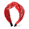 Xiyantiji Red Bandana Headbands for Women Paisley Print Wide Turban Vintage Cross Twist Knot NonSlip Boho Hair Accessori