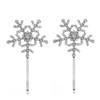 Sither 2 pcs Crystal Snowflake Barrettes for Women Girls Rhinestone Barrettes Set Headpiece for Wedding Prom Halloween P