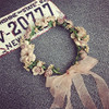 Artfen Bridal Flower Garland Headband Flower Crown Hair Wreath Halo Adjustable Ribbon Wedding Festivals Red Bean Paste