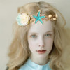 Bodermincer Ocean Acrylic Starfish Shell Wave Headband Hairband Rose Flowers Forehead Bands Mermaid Hair Accessories Sta