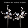 Sppry Elegant Pearl Wedding Hair Pins Bendable Floral Crystal Hair Accessories for Bridal Women Pack of 3 Rose Gold