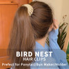 TOBATOBA Bird Nest Magic Hair Clip 5Pcs Matte Plastic Expandable Nest Plate Hairpin for Thin Hair Ponytail Holder Bun Ma