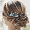 Latious Blue Wedding Hair Comb Pearl Hair Clip Bridal Hair Accessories for Women and Girls