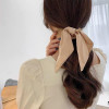 Silky Satin Hair Scarf Scrunchies with Ribbon Tails Elastic Ponytail Holders for Women and Girls in Black White Beige fo