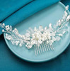 Bmirth Wedding Hair Combs Silver Flower Hair Comb Pearl Bridal Hair Piece Crystal Bride Hair Accessory for Women