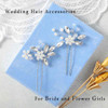 Catery Flower Bridal Hair Pins Pearl Wedding Hair Clips Accessories for Women Pack of 2 Silver