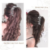 Asooll Crystal Bride Wedding Hair Vine Silver Leaf Bridal Hairpiece Pearl Hair Accessories for Women