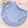 Catery Pearl Bridal Headband Silver Rhinestone Hair Vine Headpiece Wedding Hair Accessories for Brides