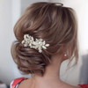 JONKY Rhinestone Hair Clip Silver Flower Barrettes Headpiece Bridal Hair Accessories for Women