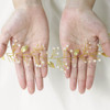 EASEDAILY Leaf Wedding Hair Vine Gold Rhinestone Bridal Headpiece Pearl Hair Accessories for Women and Brides