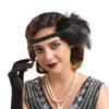 Bubbmi 1920s Flapper Headband Peacock Feather Headpiece Great Gatsby Headband Costume Accessories for Women Showgirl Par