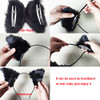 DALJIAFA Halloween Cat Ears Headband Hair Clips Fox Ears Hair Hoops Bands Pins Barrettes Women Headpiece Hairband Hairpi