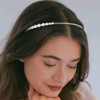 Fdesigner Crystal Wedding Headband Bride Headpiece Silver Rhinestone Women Thin Hair Accessories