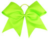 HipGirl Neon Green 6 Cheer Bows 2 Count Hair Accessory with Elastic Hair Ties for Girls and Women Cheerleading Hair Bows