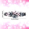 Janinka 4 Pcs Flower Barrettes for Women Ladies Rhinestones Hair Accessories Crystal Barrette Spring French Ponytail Hai