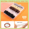 YGDZ Elastic Hair Bands 5 Colors 600 pcs Hair Ties Mini Hair Rubber Bands Elastic Hair Ties for Girl Ponytail Holders Ha