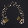 fxmimior Bride Crystal Hair Vine Headband Wedding Comb Evening Party Piece gold