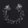 FXmimior Bride Hair Accessories Crystal Hair Vine Earrings Sets Headband Wedding Hair Comb Evening Party Hair Piece silv