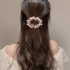 Ruihfas Elegant French Hair Barrette Jewelry Sparkly Rhinestone Crystal Hair Clips Hairpins for Bride Women Ponytail Hol