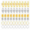 60PCS Assorted Silver Metal Hair Accessories Beads Cuffs Rings Clips for Hair Braiding Dreadlocks and Extensions