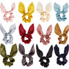 Yaomiao 12 Pieces Bow Hair Scrunchies Bunny Ear Scrunchies for Bow Silk Bowknot Bobbles Elastic Hair Ties Ropes Ponytail