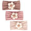 MIUXUESO 3 Pcs Baby Flower Headbands Baby Girls Nylon Headband Soft Hairbands Hair Accessories for Newborn Infant Toddle