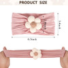 MIUXUESO 3 Pcs Baby Flower Headbands Baby Girls Nylon Headband Soft Hairbands Hair Accessories for Newborn Infant Toddle