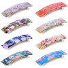 WILLBOND 8 Pieces Tortoise Shell Hair Barrettes Automatic Cellulose Acetate Hair Clip Medium French Design Rectangle Sna