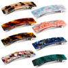 WILLBOND 8 Pieces Tortoise Shell Hair Barrettes Automatic Cellulose Acetate Hair Clip Medium French Design Rectangle Sna