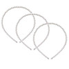 KDDOM 3 Pcs Fashion Pearl Headbands White Faux Pearl Rhinestones Wedding Hair Accessories for Women Girls