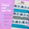 Sportybella Girls Hair Accessories No Crease No Tug Hair Ties and Ponytail Holders with Figure Skating Design BlueSilver