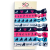 Sportybella Figure Skating Hair Accessories PinkBlue for Girls No Crease Ponytail Holders With Ice Skating Design 8pcs