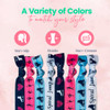 Sportybella Figure Skating Hair Accessories PinkBlue for Girls No Crease Ponytail Holders With Ice Skating Design 8pcs