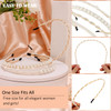 ACOUINT 4 Pack Bridal Pearl Headbands for Women Faux Pearl Thin Hair Hoops for Party Wedding Hair Accessories