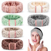 DOOBO 6pcs Microfiber Hairband Fluffy Face Wash Headbands for Women Spa Headbands for Skin Care Yoga Running Exercise Ab