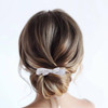 Allereyae Rhinestone Hair Clip Barrette with Crystal Bow Hairpiece for Women Bridal Headpieces Decorative Head Clip for