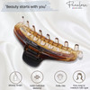 Parcelona French Slim Double Shaded Crystal Clear Tortoise Brown Shell Celluloid Small 2 34 Hairgrips Claw Clip Clamp Cl